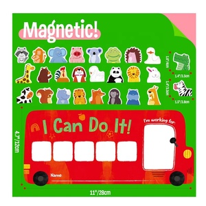 Tabla de Recompensas Magnética I CAN DO IT con 26 Imanes de Animales, Tabla de Recompensas con Autobús Rojo para Niños, Tabla de Incentivos Positivos - Product Image 2