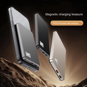 Banque d'alimentation portable 3-en-1 mince en métal 5000 mAh avec logo personnalisé et chargement magnétique sans fil - Product Image 6