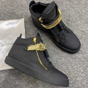 Zapatos informales de alta calidad para hombre y mujer, zapatillas altas de cuero auténtico, tenis Unisex <span class=keywords><strong>GZ</strong></span> 35-48, zapatos deportivos de marca de lujo 0848 - Product Image 3