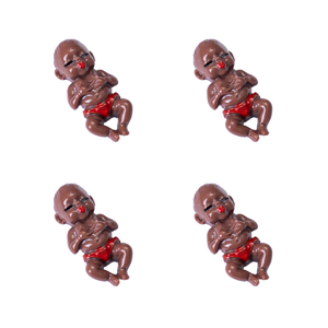 Figura de Bebé Recién Nacido en Miniatura <span class=keywords><strong>3D</strong></span> Negra, Figura Coleccionable de Resina para Decoración de Pastel de Baby Shower, Decoración de Casa de Muñecas - Product Image 5