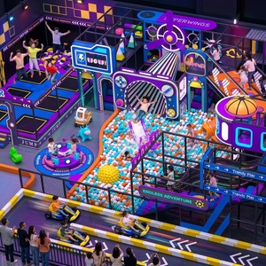 Équipement de terrain de jeux intérieur personnalisé sur le thème du ninja : trampoline, karting, piscine à balles, tour d'escalade |   Centre d'aventure FEC pour enfants - Product Image 2