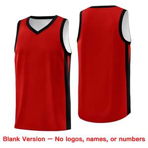 Camiseta de Baloncesto Clásica Personalizada Roja y Negra - Product Image 2