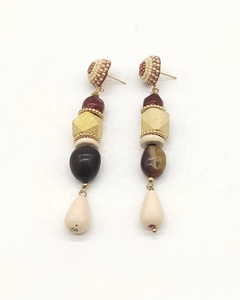 Cuentas de cristal de estilo bohemio para mujer, pendientes de cuentas de madera natural, pendientes largos colgantes, 4 colores, compra de un exportador de confianza - Product Image 2