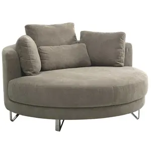 Redde Boo Big Size <strong>Round</strong> Design Fabric Single <strong>Sofa</strong> <strong>Chair</strong> with Metal Legs for Leisure Villa - Product Image 1