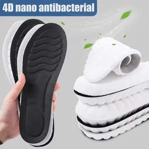 Wholesale 4D Shock Absorption Sports <b>Insoles</b> Soft Breathable Deodorant High-elastic Running Shoe Pad Latex <b>Insole</b> - Product Image 2