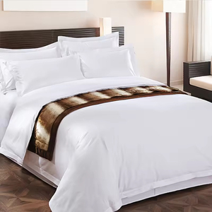 Lakuna Luxury Hotel Bettwäsche-Set Reinweiß 100% Baumwolle 300TC <span class=keywords><strong>Queen</strong></span>/ King-<span class=keywords><strong>Size</strong></span>-Bett Bett bezug Flat Sheet Factory Hot Selling - Product Image 1