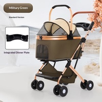 Carrito Plegable Portátil para Mascotas, con Cesta Separable, para Perros y Gatos Pequeños y Medianos, Accesorios para Paseos al Aire Libre