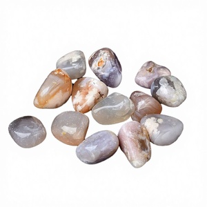 Polished Flower Agate Crystal Healing Stones Love <b>Mascot</b> Handmade for Energy Cleansing Feng Shui Home Decor - Product Image 2