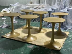 Sang trọng hình bầu dục màu trắng sợi thủy tinh đúc chân bàn ăn đặt với 10 ghế phòng ăn hiện đại bàn đá cẩm thạch đặt thấp moq - Product Image 5