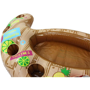 Inflatable Pool Drink Holder With Cup Slots And Tiki Sign For Swimming Fun - Product Image 5