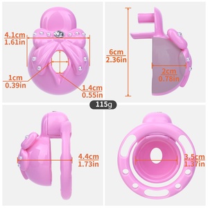 Dispositivo de Castidad Masculino ANOSX de Resina Rosa con Diseño de Doble Color y Bloqueo de Pureza - Product Image 4