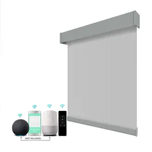 Battery Motorized Blind Custom Motorized Completely Dark Automatic App Control Motorised Battery Smart Wifi Control Roller Blind Tubular Google Alexa