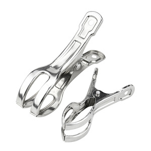 Stainless Steel Clothes <b>Clips</b> 8.5cm Non Magnetic Windproof <b>Hook</b> Type For Clothes Hangers And Bedding - Product Image 2