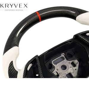 Volant personnalisé chauffant en fibre de carbone et cuir Kryvex Chevrolet <span class=keywords><strong>Camaro</strong></span> 2016-2023 avec affichage LED/indicateur de régime <span class=keywords><strong>SS</strong></span> 2SS ZL1 Coupé - Product Image 3
