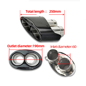 1 paire de embouts d'échappement pour <span class=keywords><strong>Audi</strong></span> A3 A4 A5 A6 A7, mise à niveau vers <span class=keywords><strong>RS3</strong></span> RS4 RS5 RS6 RS7 AK, tuyau d'échappement en fibre de carbone de haute qualité - Product Image 2