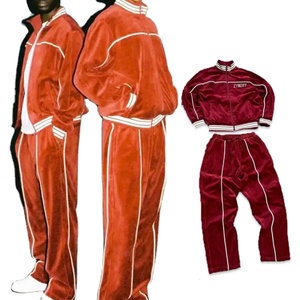 Custom Winter High Quality Blank Plain 3m Reflective <b>Velvet</b> <b>Jacket</b> Tracksuits Two Piece Jogging Suit Clothing Manufacturer - Product Image 3