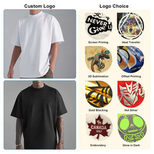 T-shirt décontracté pour homme, logo personnalisé OME, 280g, 100% coton, col rond, manches courtes, coupe ample, respirant, séchage rapide, écologique - Product Image 3