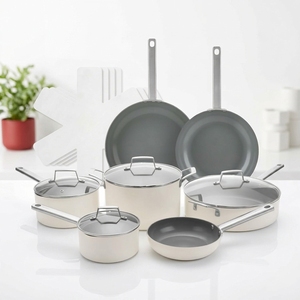 Nuova Uscita del Produttore: Set di Pentole in Alluminio con Rivestimento Ceramico da 11 Pezzi, Essenziali Durevoli per la Cucina, Adatti per Piastre a <span class=keywords><strong>Induzione</strong></span> - Product Image 1
