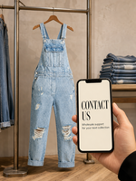 Salopette en jean bleu clair délavé pour femme, coupe ample, style cargo