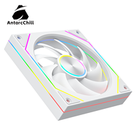 Ventilador para PC AntarcChill Blanco de 120 mm, Alto Flujo de Aire, Bajo Ruido, Rodamiento Fluido, PWM RGB, 3 Pines/4 Pines, Refrigeración de Caja, Directo de Fábrica