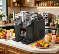 IJsmachine voor aanrechtblad, 2-tank elektrische soft serve-apparatuur met eenvoudige bediening, ijsdispenser