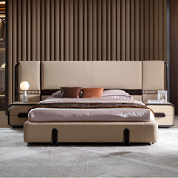 Ensemble de lit moderne en bois de caoutchouc massif HaoYu Furniture, mobilier de chambre d'hôtel de luxe à vendre