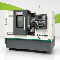 Tour à lit incliné CNC TCK56MY-500 de haute qualité et robuste, à commande GSK, pour le travail des métaux, avec conception horizontale à lit incliné