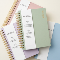 Carnet de Gratitude OEM Personnalisé avec Logo, Couverture Macaron Unie, Dorure à Chaud, Prouvements Quotidiens, Soins Personnels, Coffret Cadeau pour Femme