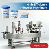 Hoogproductieve automatische 100G 200G zure room cupvulfles- en verpakkingsmachine, roomkaas- en yoghurt cupvulfles- en verzegelmachine