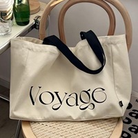 Bolsa de lona reutilizable gigante con logotipo impreso personalizado al por mayor con asa de cuerda original para mujer para compras de comestibles