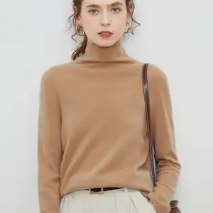 Pull à col roulé en laine <span class=keywords><strong>mérinos</strong></span> Pure pour <span class=keywords><strong>femme</strong></span>, nouveau Design, automne hiver 100% - Product Image 4