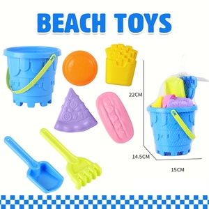 Set di Giocattoli da Spiaggia per Bambini all'Ingrosso, Attrezzi per Castelli di Sabbia con Secchielli, Spruzzini e Stampi per Cibo - Product Image 2