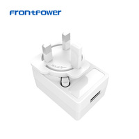 Adaptateur de chargeur secteur ACDC interchangeable 5V 1A 2A 2.4A 2.5A 3A US EU UK AU PSE KC BIS, prise interchangeable, adaptateur secteur USB-A blanc
