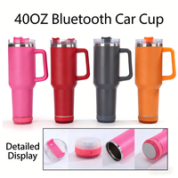 Speaker Bluetooth 40oz cerdas pabrik cangkir musik cerdas portabel Tumbler Lurus baja tahan karat dengan speaker