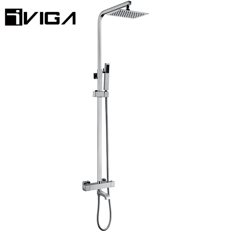 Carré Ensemble de Douche de Pluie de Bain Thermostatique Colonne De Douche Robinet