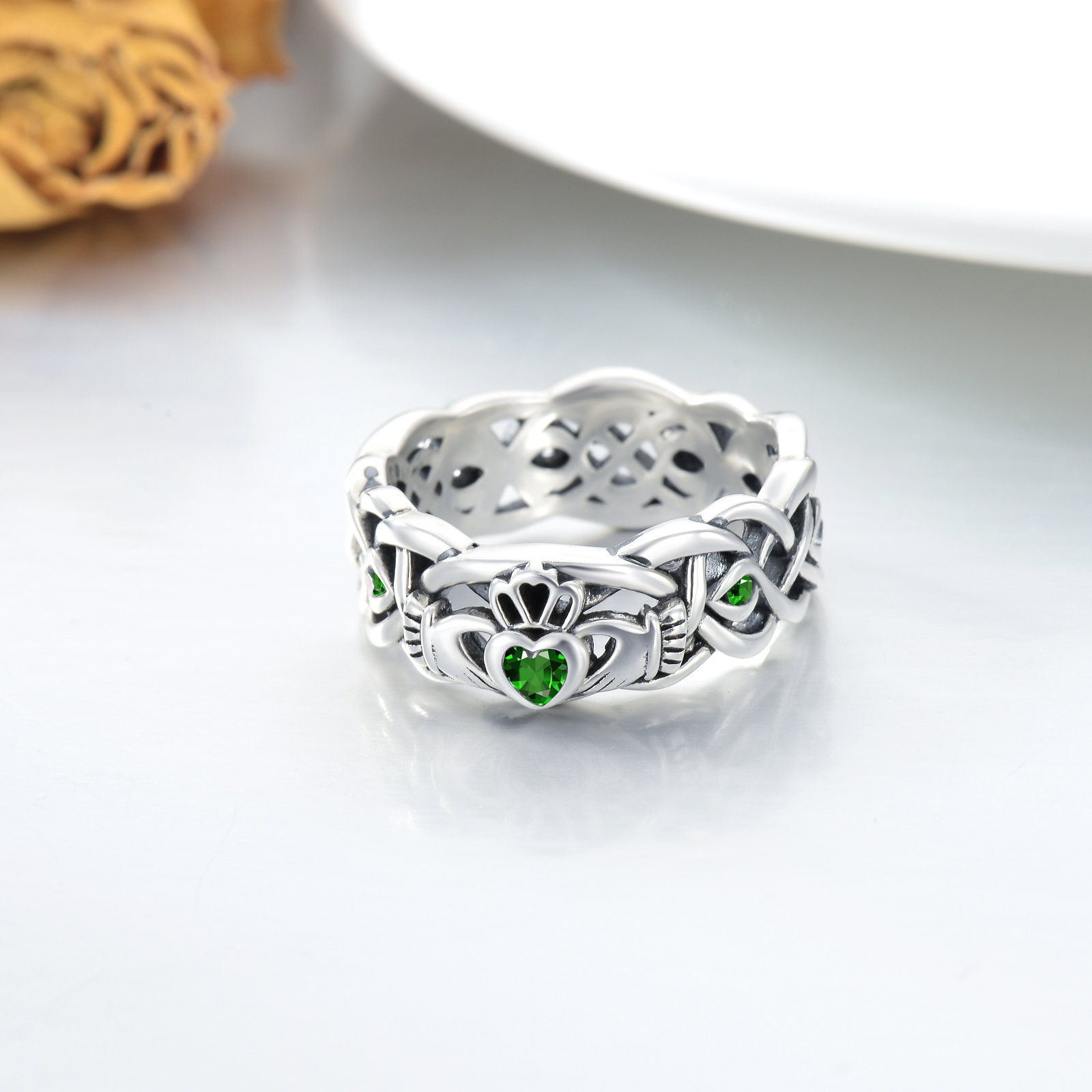Ciondolo In Argento Sterling Con Nodo Celtico / Charm, Catena A Scatola