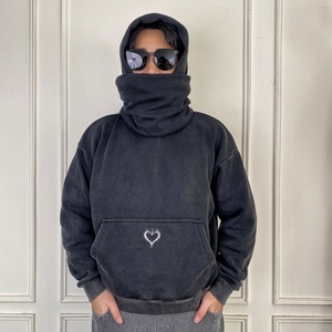 Felpa con Cappuccio Oversize da Uomo, Personalizzata, Stile Streetwear, in Pile, con Maschera Integrata, Spessa 500g, Calda, Ricamata, Vestibilità Ampia, per Commercio all'Ingrosso - Product Image 5