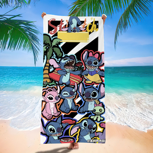 Microfiber absorbent <b>beach</b> towel with simple digital printing home bath towel summer cartoon towel <b>blanket</b> - Product Image 5