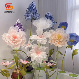 Flor Gigante de Papel de Organza con Forma de Flor de Azahar, Color Rosa Blanco, para Decoración de Bodas y Fiestas - Product Image 4