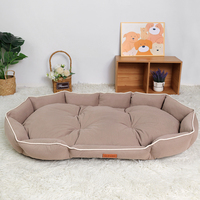 Coussin de luxe pour animaux de compagnie en polyester pour petits chiens – Écologique et respirant, doux, rectangulaire, à motif uni, en tissu fabriqué