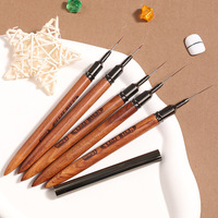 Nouveau style : Ensemble de stylos de dessin pour nail art en bois de santal avec fonctions de pointillage, de coloration et de peinture florale pour salons de manucure