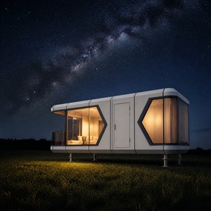 Cabine modulaire en structure acier avec fenêtre panoramique pour maison de vacances en zone de villégiature en montagne ou en zone de villégiature en zone montagneuse - Product Image 4