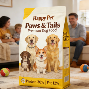 Sacs Ziplock Personnalisés <span class=keywords><strong>de</strong></span> 1 kg avec Lignes <span class=keywords><strong>de</strong></span> Déchirement, Sachets en Aluminium, Sachets Doypack Écologiques pour Aliments pour Animaux, Sacs Premium pour Croquettes pour Chiens - Product Image 3