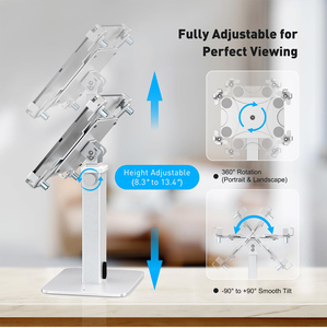 Adjustable Aluminum Alloy <strong>Tablet</strong> <strong>Stand</strong> Secure Locking Foldable Height Multi-Angle Ergonomic iPad Compatible Non-Slip Rubber Pads - Product Image 3