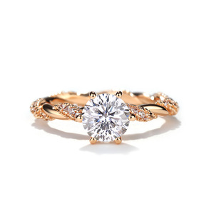 Anillo de Aleación de Moissanita de 1 Quilate, el Más Vendido, con Artesanía Italiana y Baño de Oro Rosa de 18K; Brillante y Envolvente - Product Image 6
