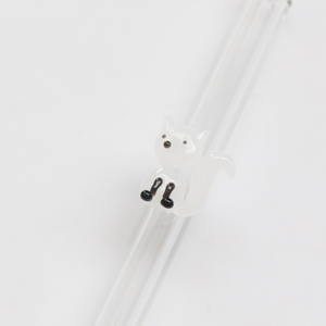 Sedotan kaca bening borosilikat desain hewan lucu aksesoris Bar yang dapat digunakan kembali - Product Image 3