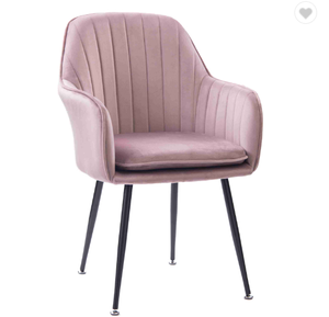 أفضل جودة كرسي بذراع مخملي وردي كرسي سيلاس دي كومدور المطبخ غرفة الطعام كرسي طعام أزرق مع أرجل ذهبية - Product Image 2