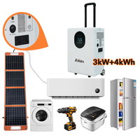 Système de stockage d'énergie solaire mural tout-en-un 3KW 4KWh LiFePO4 3000W-10000W, station d'alimentation portable pour la maison