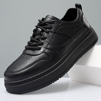 Chaussures de skate en cuir multicolores pour hommes, prêtes à être expédiées, à lacets, semelle épaisse, perforées, antidérapantes, respirantes, pour l'automne, décontractées, à porter au quotidien