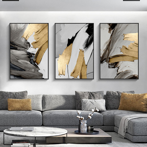 3PCS /set Luxury Abstract Gray Golden Blue Marble and Flowers Canvas <strong>Prints</strong> Pictures Wall Art Decor Abstract Canvas <strong>with</strong> <strong>Frame</strong> - Product Image 4